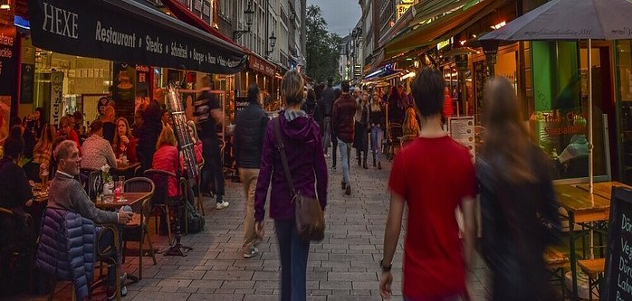 busy shopping center