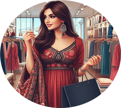woman shopping AI created image
