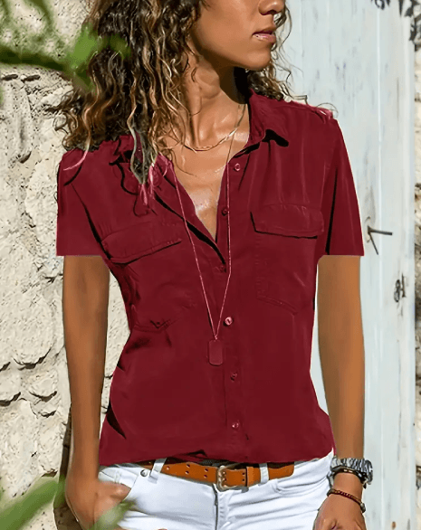 Short Sleeve button-up blouse